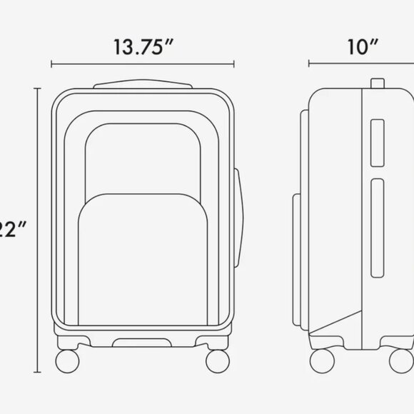 Terra 45L Glacier Blue Hybrid Carry-On Luggage - Picture 10 of 16